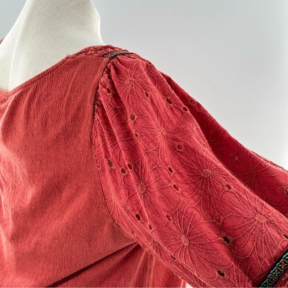 gimmick top size XXL red boho bohemian peasant fairycore renaissance Renfaire